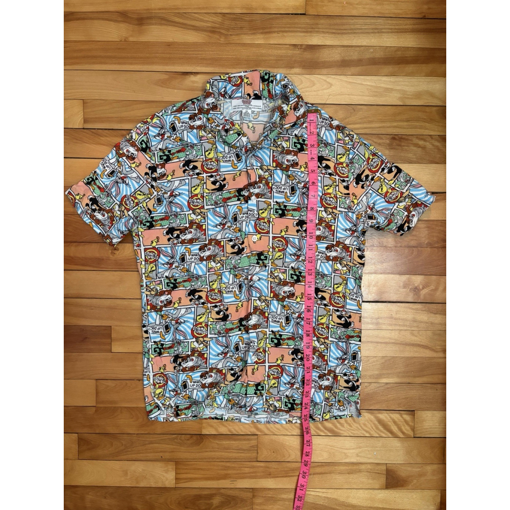 Looney Tunes “What’s Up Doc?” Comic Strip Button-Down Shirt - Men’s Size S - Picture 5 of 8